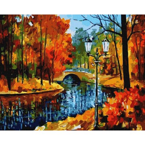 A park ősszel - Számos kifestő keretre feszítve (40x50 cm)