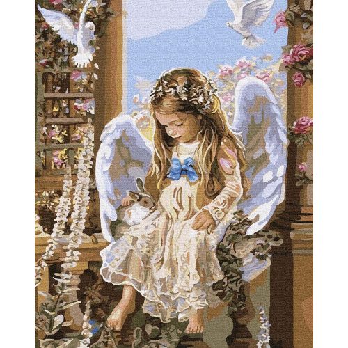 Kis angyal - Számos kifestő keret nélkül ( 40x50 cm )