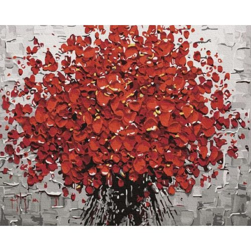 Vörös csokor - Számfestő keretre feszítve (40x50 cm)