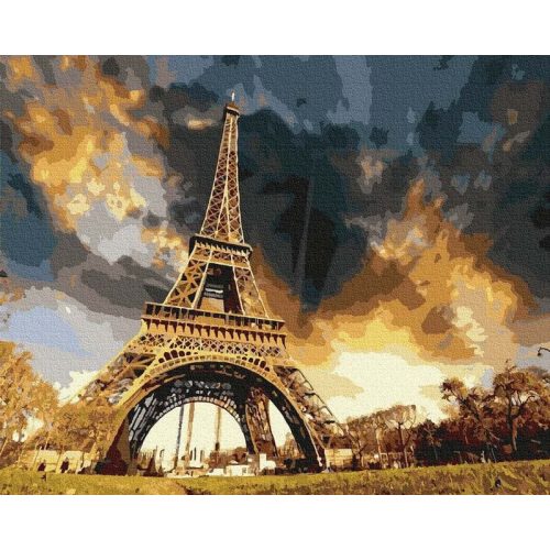 Párizsi ég alatt - számfestő készlet, keretre feszítve ( 40x50 cm )