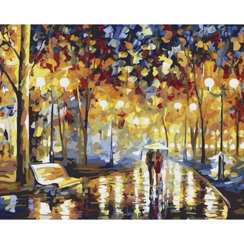 Esős ​​estén - Számfestő keretre feszítve (40x50 cm)