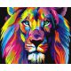 Szivárvány oroszlán - számfestő készlet, keretre feszítve ( 40x50 cm )