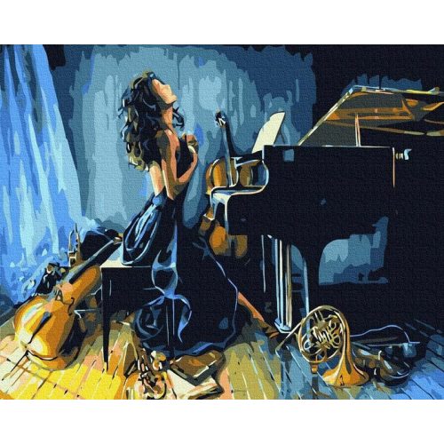 Zene - Számfestő keretre feszítve (40x50 cm)