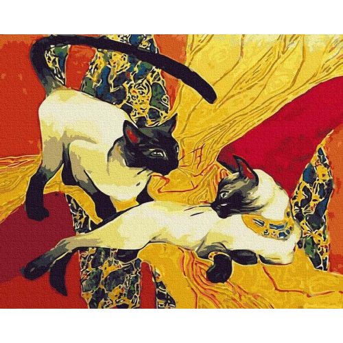 Sziámi macskák - Számfestő keretre feszítve (40x50 cm)