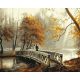 Híd az őszi parkban - számfestő készlet, keretre feszítve ( 40x50 cm )