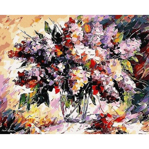 Tavaszi csokor 2 - Számos kifestő keretre feszítve (40x50 cm)