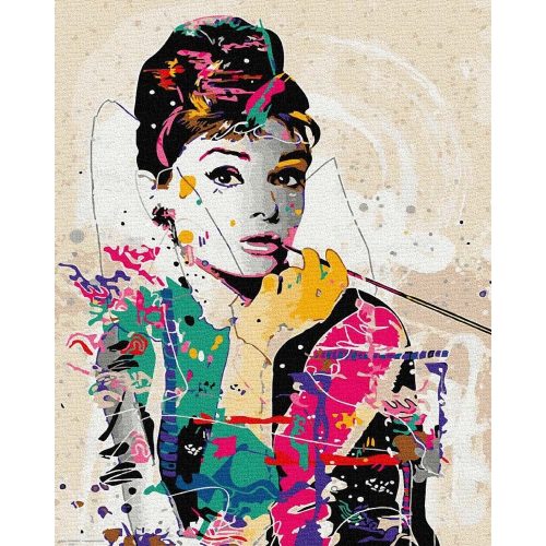 Audrey Hepburn - számfestő készlet, keretre feszítve ( 40x50 cm )