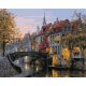 Régi belga utcák, Bruges - számfestő készlet, keretre feszítve ( 40x50 cm )