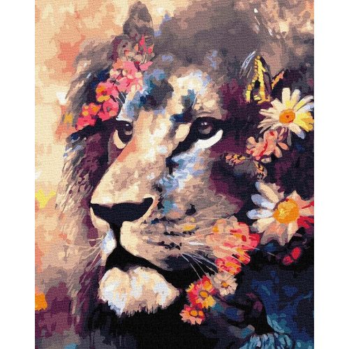 Jó oroszlán - számfestő készlet, keretre feszítve ( 40x50 cm )