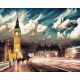 London. Nagyváros fénye - számfestő készlet, keretre feszítve ( 40x50 cm )