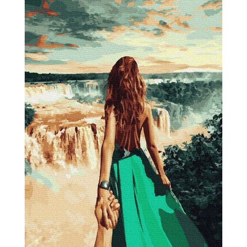 Kövess engem - Niagara vízesés - számfestő készlet, keretre feszítve ( 40x50 cm )