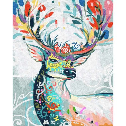 Mese szarvas - Számos kifestő keretre feszítve (40x50 cm)