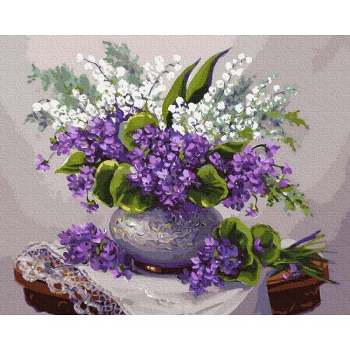 Tavaszi csokor - Számos kifestő keretre feszítve (40x50 cm)