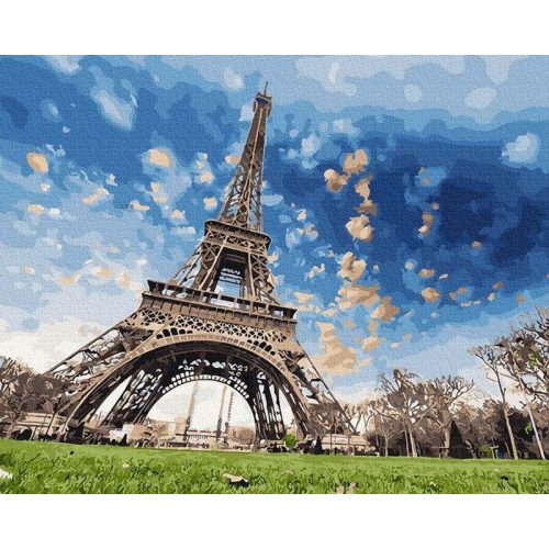 Romantikus ég, Párizs - Számfestő keretre feszítve (40x50 cm)