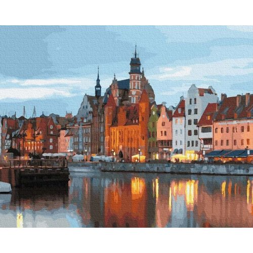 Gdańsk óváros - Számos kifestő keretre feszítve (40x50 cm)