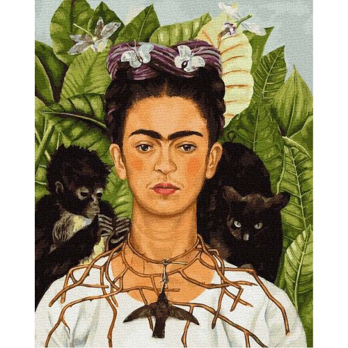 Frida Kahlo - Önarckép - számfestő készlet, keretre feszítve ( 40x50 cm )