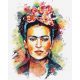 Frida Kahlo - Decoupage - számfestő készlet, keretre feszítve ( 40x50 cm )