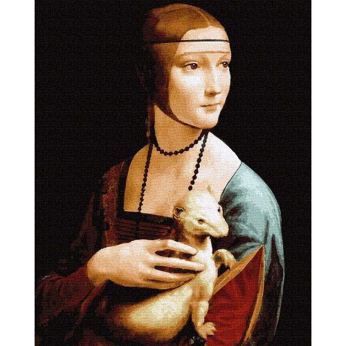 Leonardo da Vinci - Hölgy hermelinnel - számfestő készlet, keretre feszítve ( 40x50 cm )