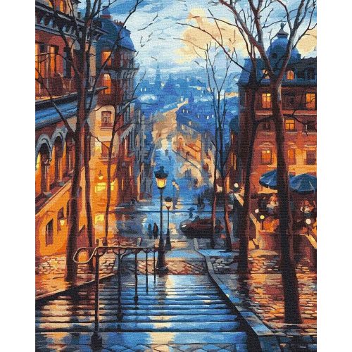 Város éjjel - Számos kifestő keretre feszítve (40x50 cm)