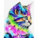 Hologram macska - számfestő készlet, keretre feszítve ( 40x50 cm )