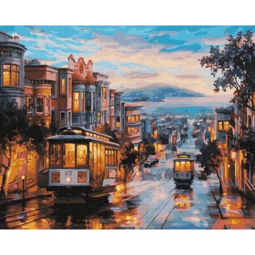 San Francisco utcák - Számos kifestő keretre feszítve (40x50 cm)
