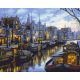 Amszterdami csatornák - Számos kifestő keretre feszítve (40x50 cm)