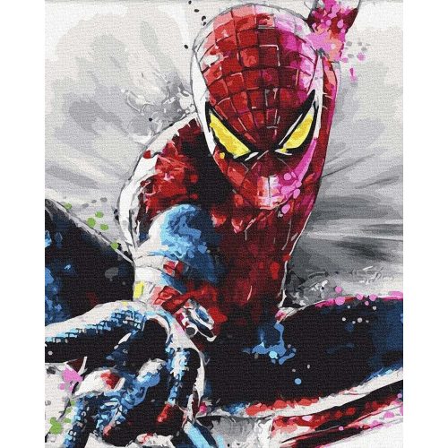 Pókember - szuperhős - számfestő készlet, keretre feszítve ( 40x50 cm )