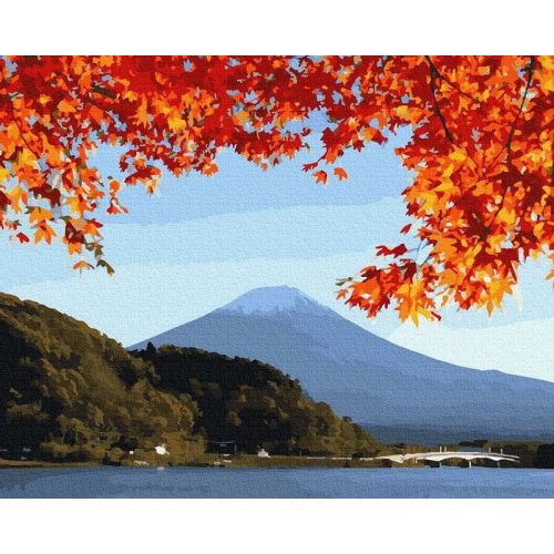 Fuji ősszel - Számfestő keretre feszítve (40x50 cm)