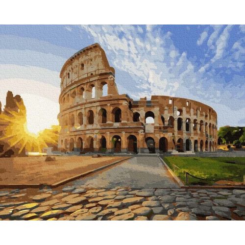 Napfelkete a Colosseumnál - Számfestő keretre feszítve (40x50 cm)