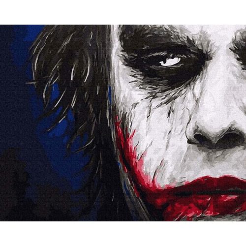 Joker, Baljós mosoly - számfestő készlet, keretre feszítve ( 40x50 cm )