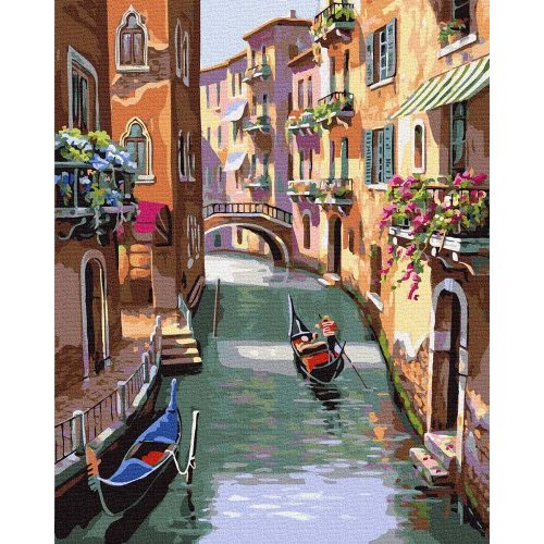 Mesés utcák - Számos kifestő keretre feszítve (30x30 cm)