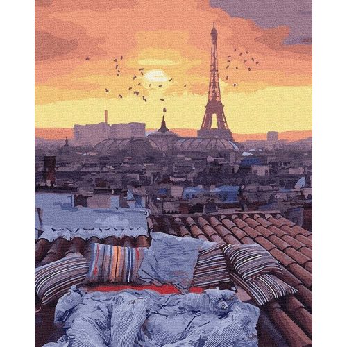 Este Párizsban 2 - Számos kifestő keretre feszítve (40x50 cm)