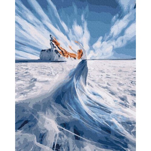 A jég földjén - számfestő készlet, keretre feszítve ( 40x50 cm )