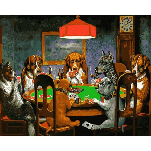 Póker - Számfestő keretre feszítve (40x50 cm)