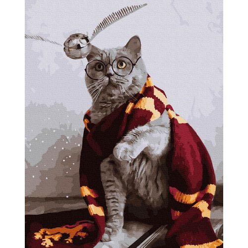 Gryfindor -macska - Számfestő készlet, keretre feszítve (40x50 cm)