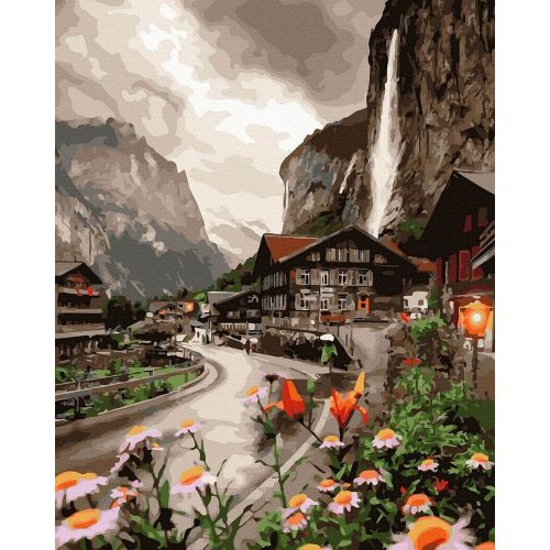 Svájci kirándulás - Számos kifestő keretre feszítve (40x50 cm)