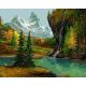 Mountain Valley ősszel - Számfestő keretre feszítve (40x50 cm)