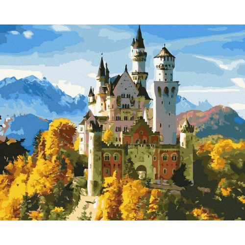 Schloss Neuschwanstein - Számfestő keretre feszítve (40x50 cm)