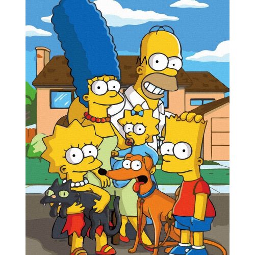Simpsons - Számos kifestő keretre feszítve (40x50 cm)