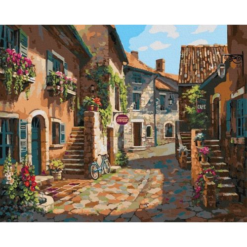 Olasz utcák - Számos kifestő keretre feszítve (50x65 cm)
