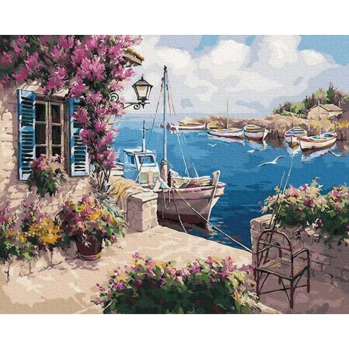 Ház a mólónál - Számos kifestő keretre feszítve (50x65 cm)