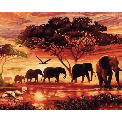 Afrika szelleme - Számos kifestő keretre feszítve (50x65 cm)