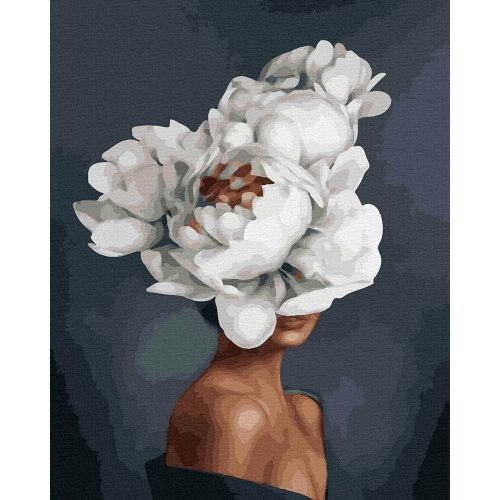 Fehér virág - Számos kifestő keretre feszítve (50x65 cm)