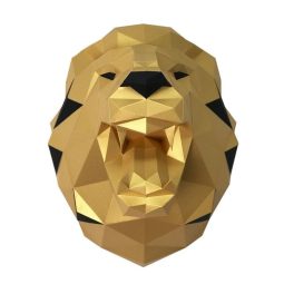   Oroszlán trófea, arany-fekete  (3D fal modell) - 3D papírmodell