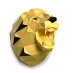 Oroszlán trófea, arany-fekete  (3D fal modell) - 3D papírmodell