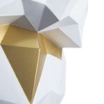 Bagoly trófea, fehér (3D modell a falon) - 3D papírmodell