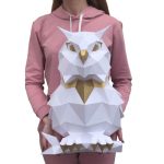 Bagoly trófea, fehér (3D modell a falon) - 3D papírmodell