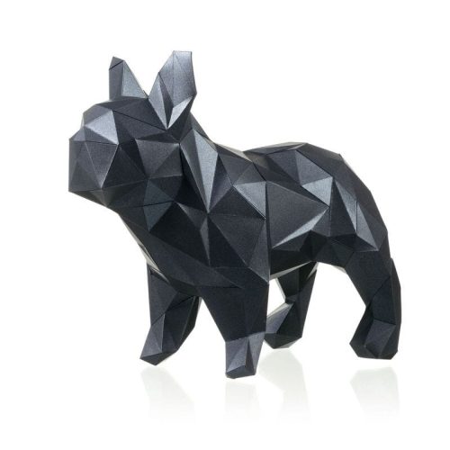 3D figura bulldog fekete - 3D papírmodell