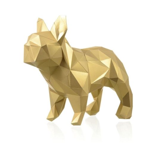 3D figura bulldog arany - 3D papírmodell