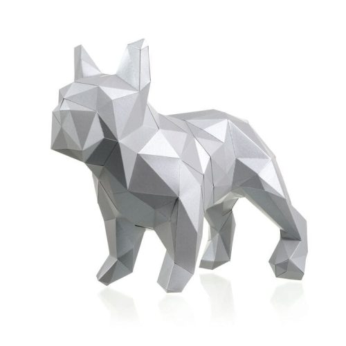 3D figura bulldog platina - 3D papírmodell